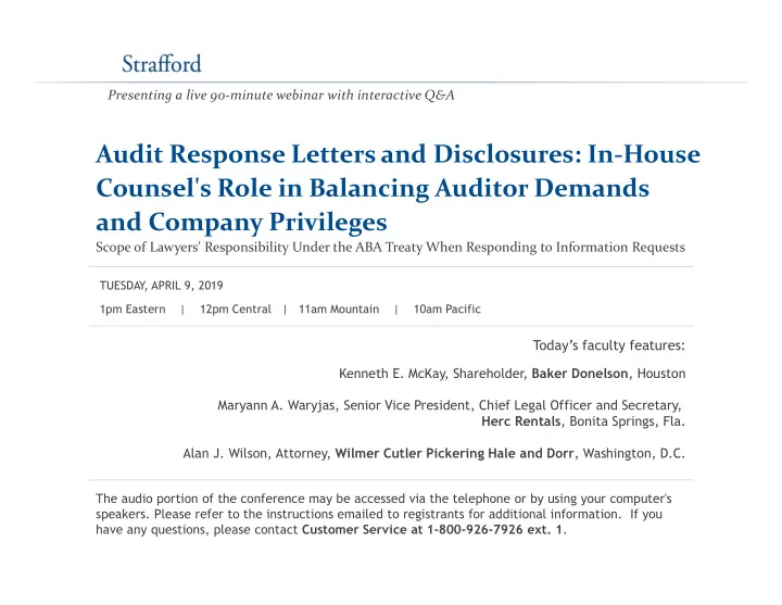 audit response letters and disclosures in house counsel s