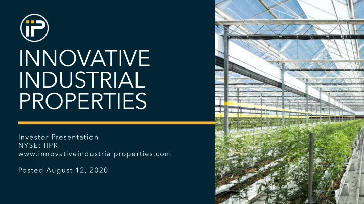 innovative industrial properties