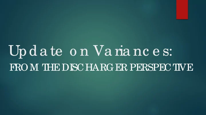 upda te o n va ria nc e s