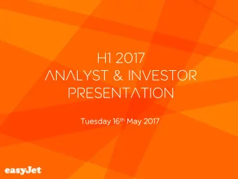 H1 2017  analyst &amp; investor  presentation Tuesday 16 th May 2017  Introduction  Carolyn McCall