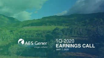 EARNINGS CALL  MAY 7, 2020  DISCLAIMER    This presentation is not an offer for sale of