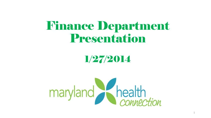 finance department presentation