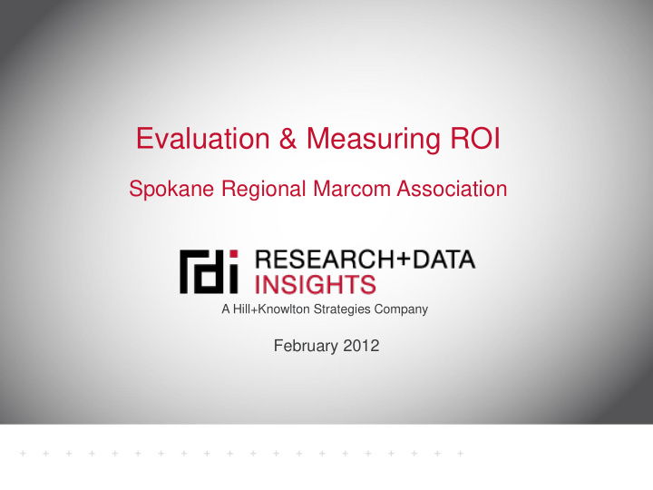 evaluation measuring roi