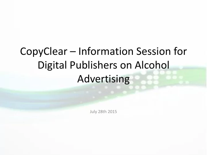 copyclear information session for digital publishers on