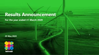 Results Announcement  For the year ended 31 March 2020  29 May 2020  Disclaimer  Disclaimer  This