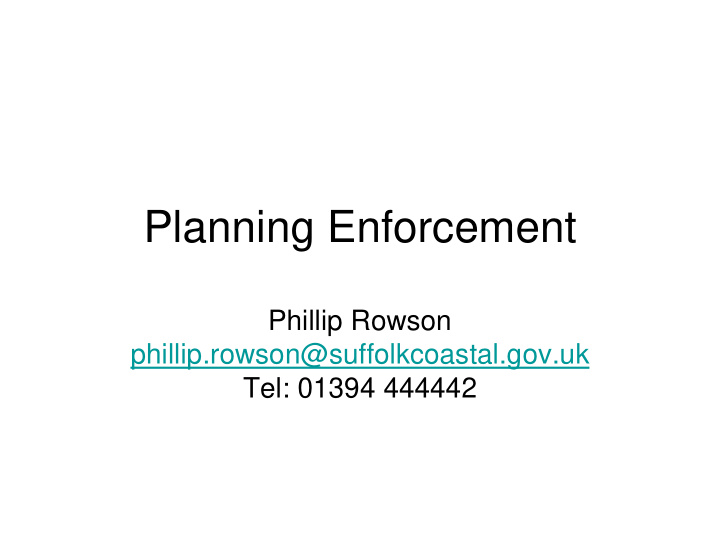 planning enforcement
