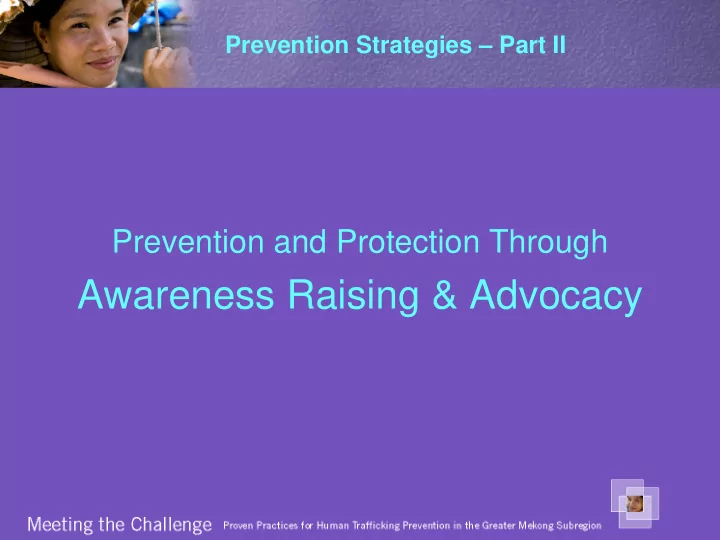 awareness raising advocacy