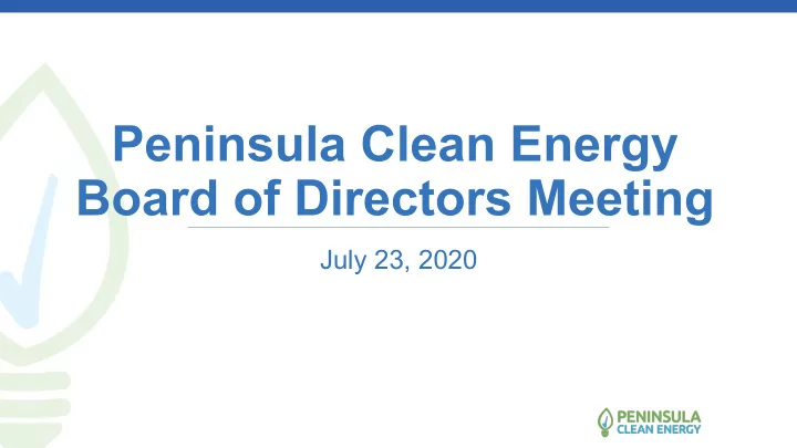 peninsula clean energy board of directors meeting
