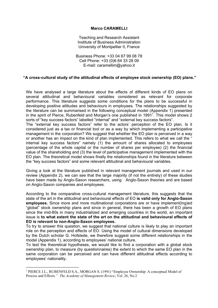 a cross cultural study of the attitudinal effects of