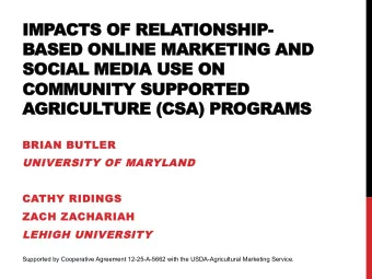 IMP  IMPACTS OF RELA  CTS OF RELATIONSHIP-  TIONSHIP-  BA  BASED ONLINE MARKETING AND  SOCIAL MEDIA