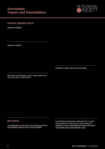 Summaries:  Papers and Presentations  PLenARY ADDReSS toPiCS  as a result of the increased (and