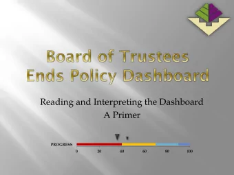 Reading and Interpreting the Dashboard  A Primer  PROGRESS  0  20  40  60  80  100  Give the