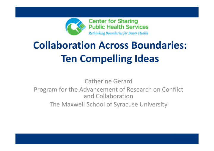 collaboration across boundaries ten compelling ideas