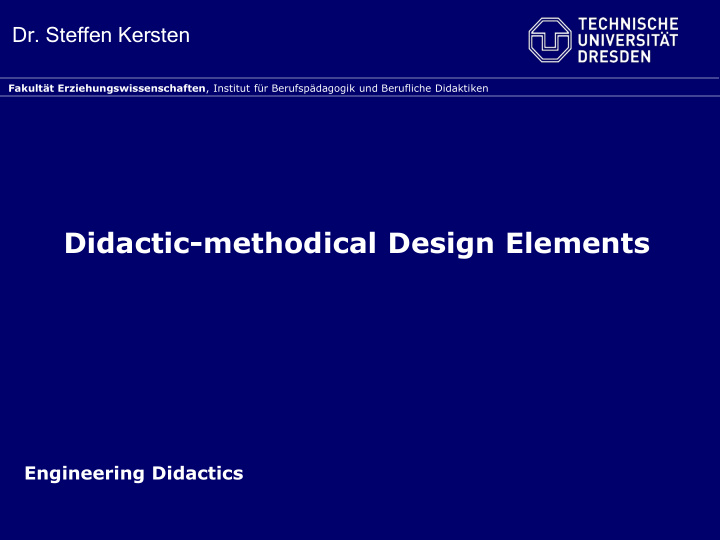 didactic methodical design elements