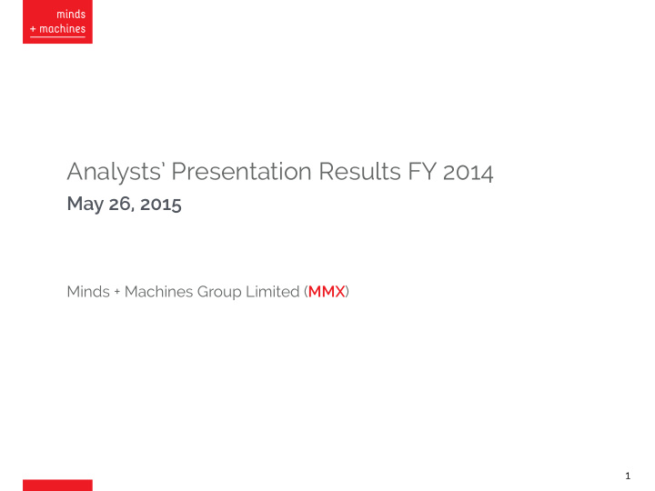 analysts presentation results fy 2014