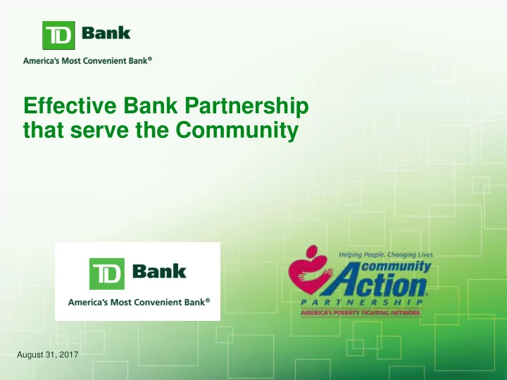 effective bank partnership that serve the community
