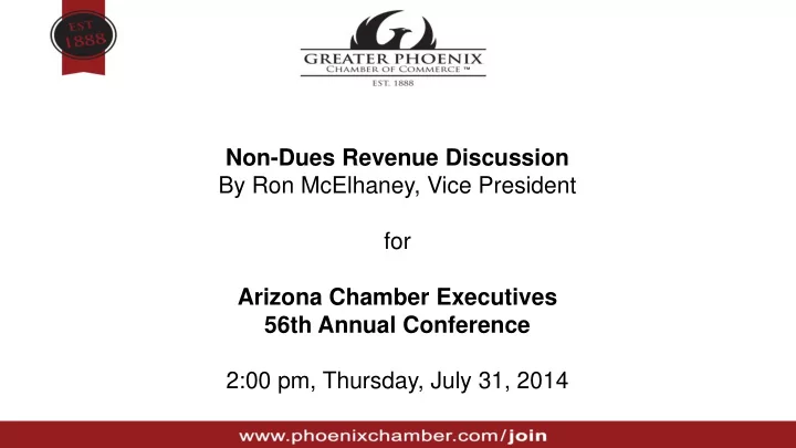 non dues revenue discussion