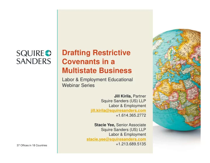 drafting restrictive covenants in a multistate business