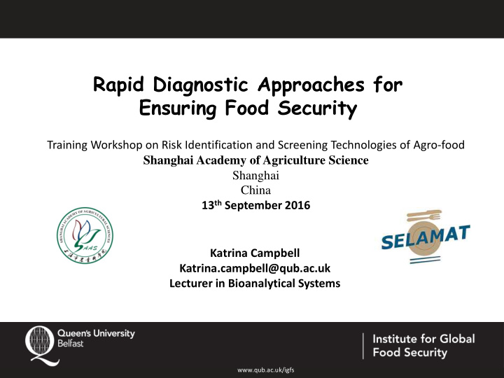 rapid diagnostic approaches for ensuring food security