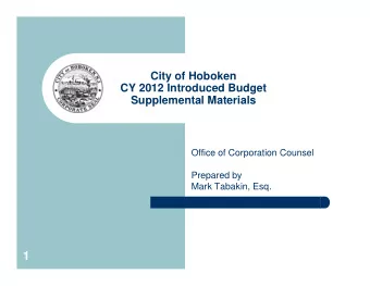 1  CY 2012 Introduced Budget  Department of Administration  Office of Corporation Counsel