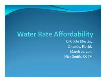 CFGFOA Meeting Orlando, Florida March 29, 2019 Nick Smith, CGFM  1  Some Questions 1. What is