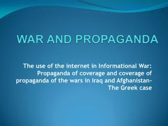 The Greek case  Basic notions  Three are the basic notions taking part into our  presentation:  WAR