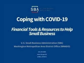 Coping with COVID-19  Financial Tools &amp; Resources to Help  Small Business  U.S. Small Business