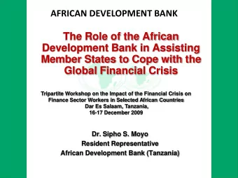 Member States to Cope with the  Global Financial Crisis  Tripartite Workshop on the Impact of the