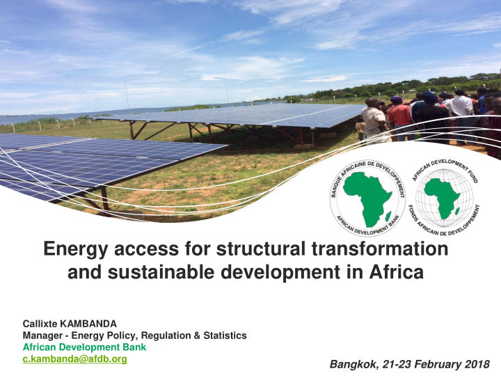energy access for structural transformation and