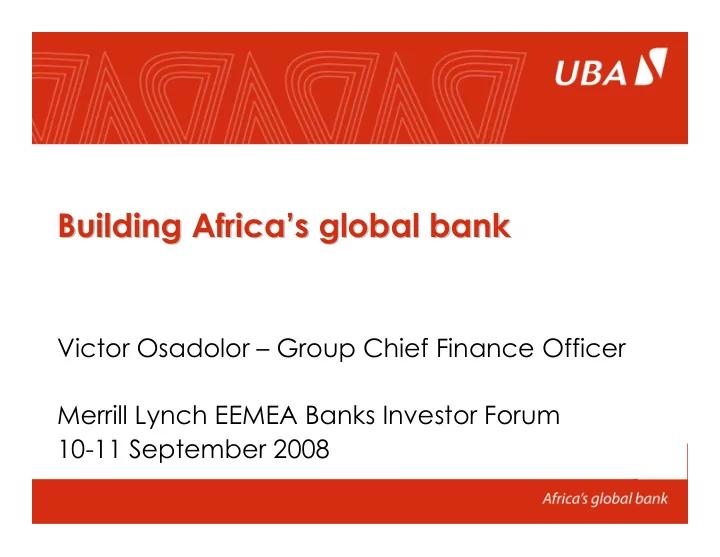 building africa s global bank s global bank building