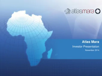 Atlas Mara  Investor Presentation  November 2014  Disclaimer  IMPORTANT INFORMATION This