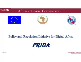 PRIDA  PRIDA 30 May 2019  Content  Content  Overview of PRIDA  Governance Structure Of The