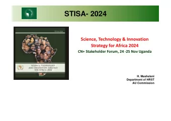 STISA- 2024 Science, Technology &amp; Innovation Strategy for Africa 2024 CN+ Stakeholder Forum, 24