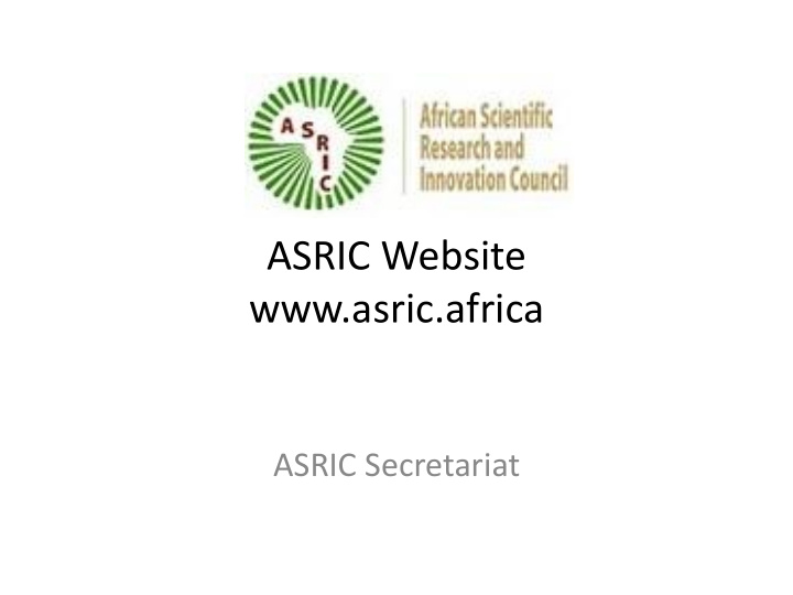 asric website asric africa asric secretariat introduction