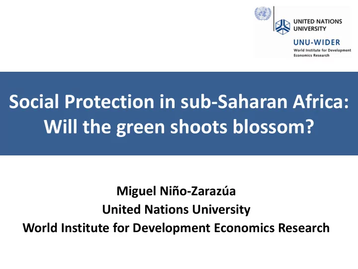 will the green shoots blossom