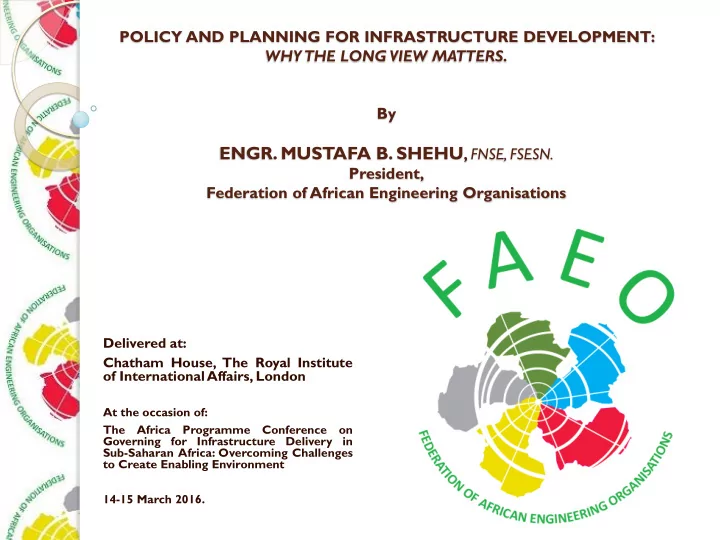 africa infrastructure introduction