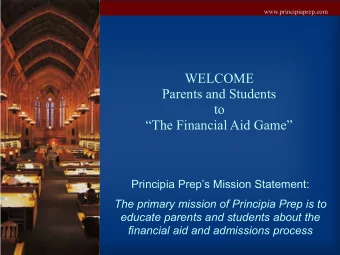 www.principiaprep.com WELCOME  Parents and Students  to   The Financial Aid