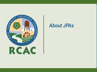 About JPAs  What are JPAs  Some JPAs are cooperative  arrangements among existing agencies,