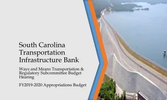 South Carolina  Transportation  Infrastructure Bank  Ways and Means Transportation &amp;