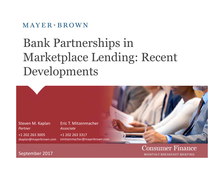 bank partnerships in marketplace lending recent