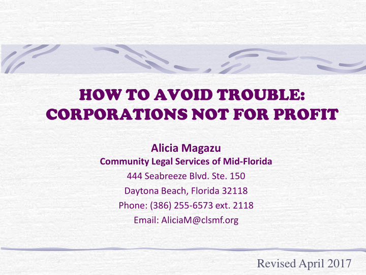 how to avoid trouble corporations not for profit