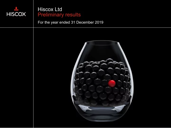 hiscox ltd preliminary results