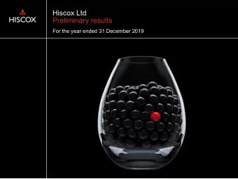 Hiscox Ltd  Preliminary results  For the year ended 31 December 2019  Strategy of balance delivers