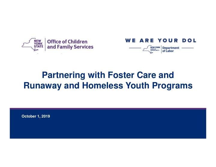 partnering with foster care and runaway and homeless