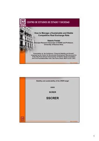 SSCRER  1  The control of aggregate demand and inflation  A SSCRER has a permanent expansionary