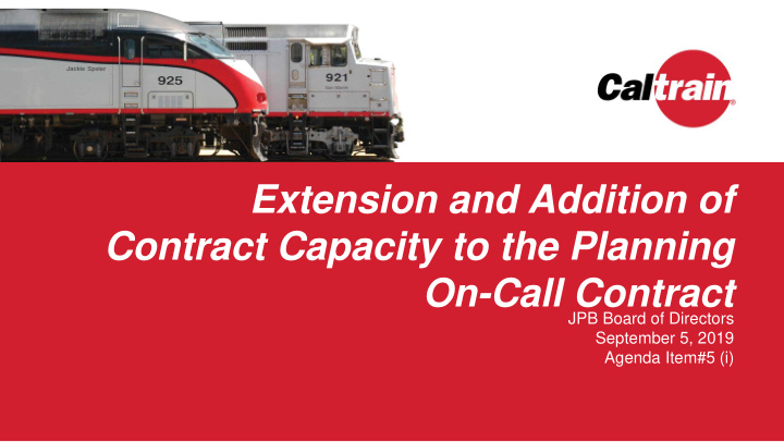 extension and addition of contract capacity to the