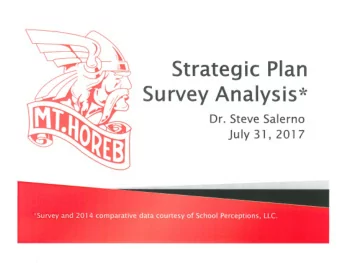 Strategic Plan  Survey Analysis*  Dr. Steve Salerno July 31 ' 2 01 7  ~ Before we dig in  ... ~