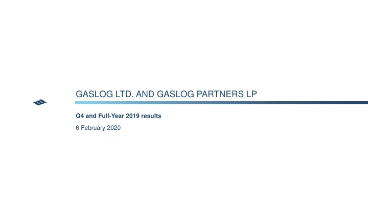 gaslog ltd and gaslog partners lp
