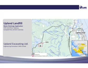 Upland Landfill Waste Discharge Application 7295 Gold River Highway Campbell River, British