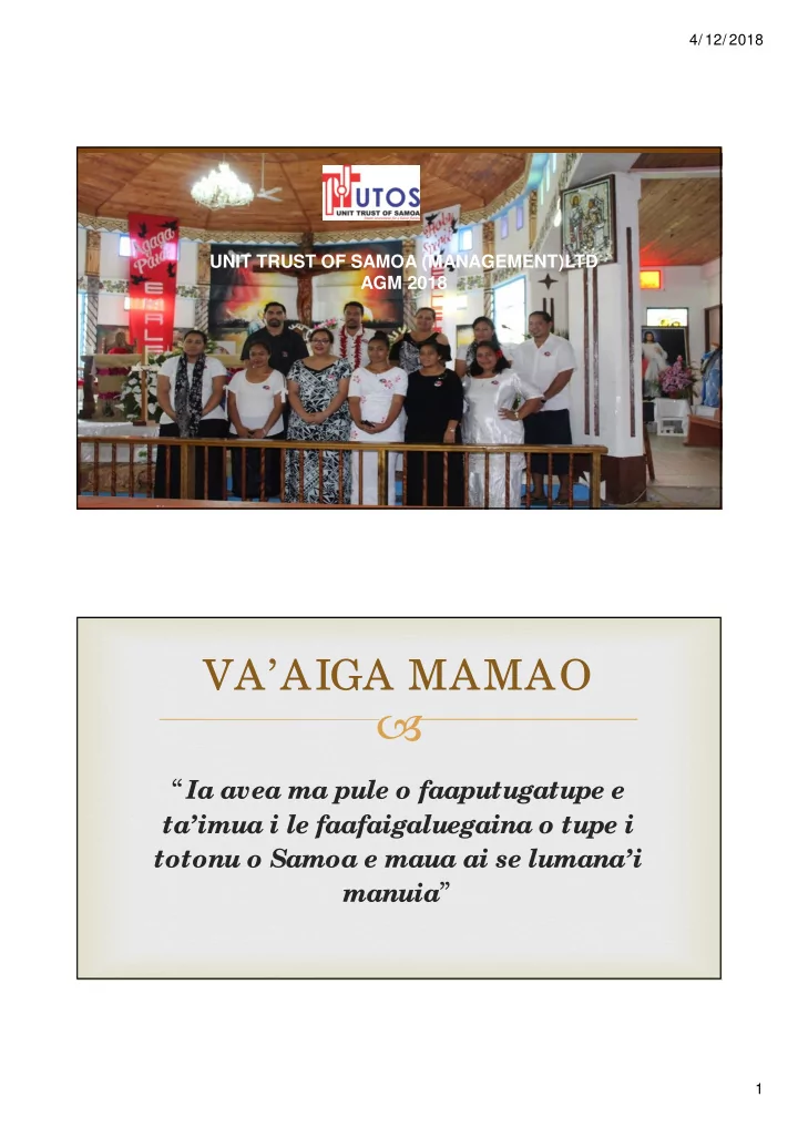 ia avea ma pule o faaputugatupe e ta imua i le